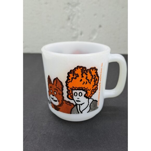 Vintage Little Orphan Annie Glasbake Coffee Cup Mug 1975 Cartoon Comic Strip Tea - Picture 2 of 9